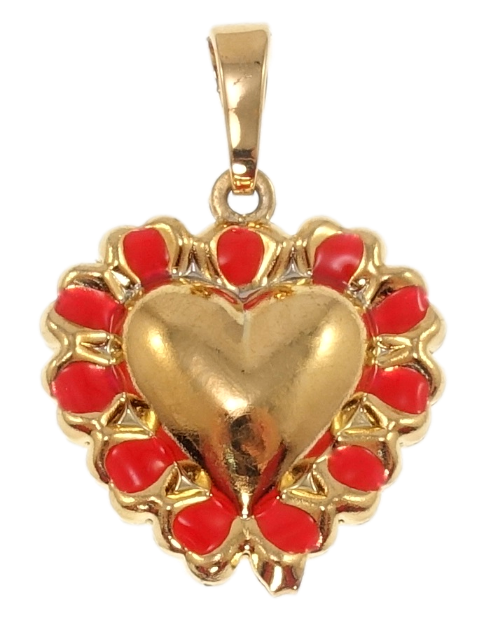 

Кулон Xuping Позолота 18K "Сердце с красной эмалью и напылением" для цепочки до 7мм