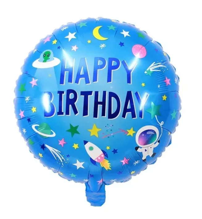 

Фольгированный шарик КНР 18" (45 см) Круг Happy Birthday Космос, Разные цвета