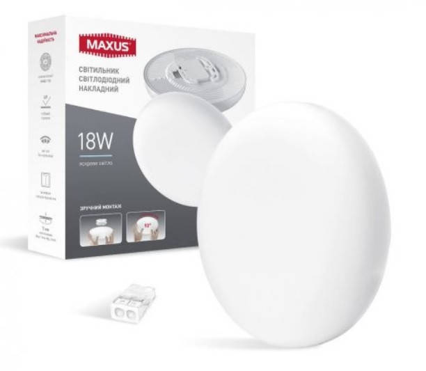 

Точечный врезной LED светильник MAXUS SP Surface 18W 4100K Circle, Белый