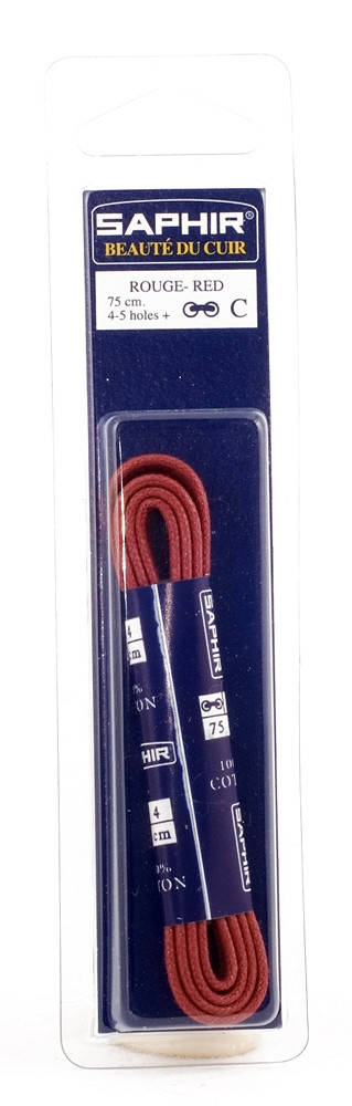 

Saphir шнурки тонкие / вощенные / красные 75 см