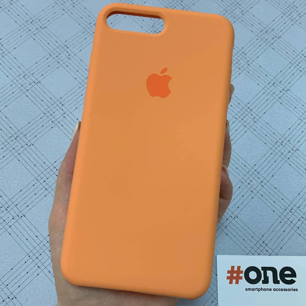 

Чехол для iPhone 7 Plus Silicone Case с микрофиброй бархатом силикон кейс на айфон 7 плюс оранжевый 49 SLK