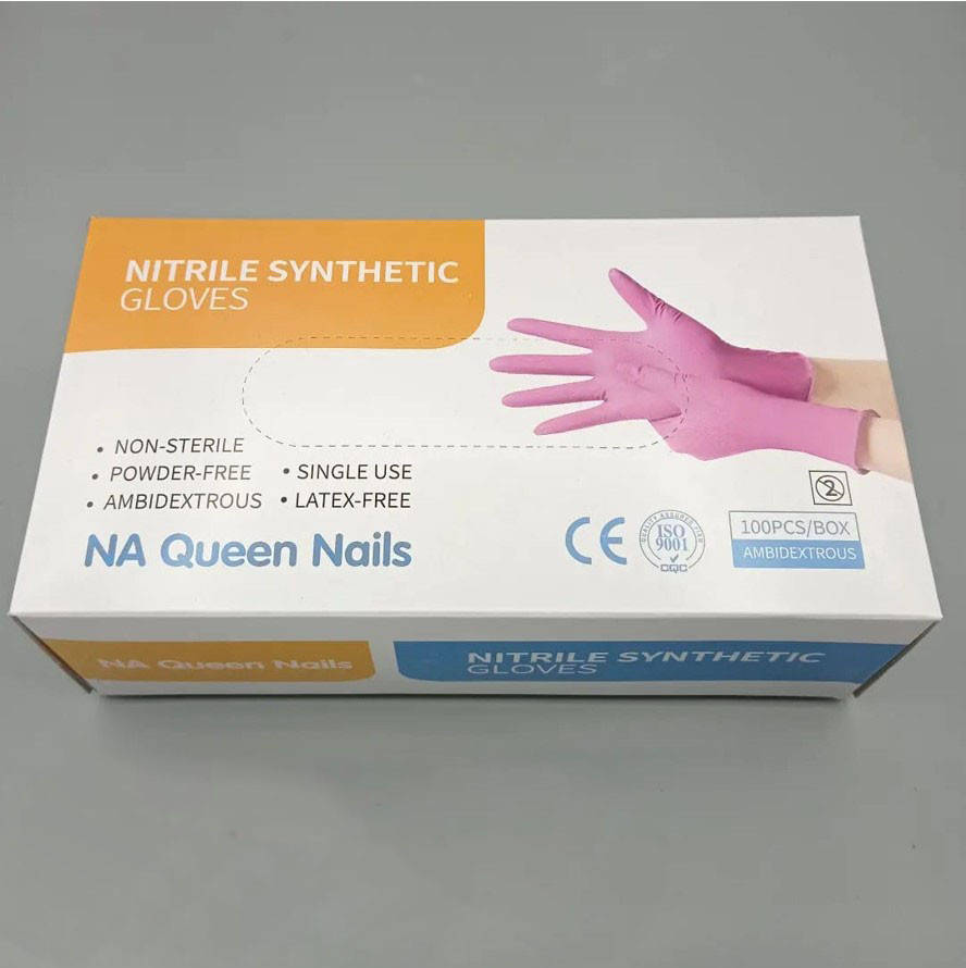 

Перчатки Nitrile Synthetic без пудры Queen Nails 100 шт,  (розовые, Розовый