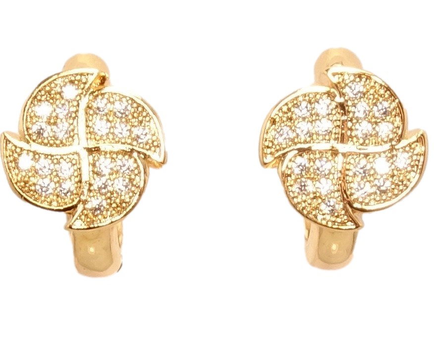 

Серьги Xuping Позолота 18K колечки "Ветрячки с инкрустацией цирконием"
