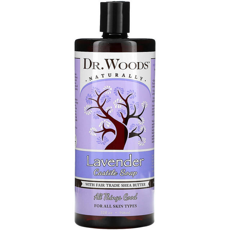 

Лавандовое кастильское мыло Dr. Woods "Lavender Castile Soap" с маслом ши (946 мл)
