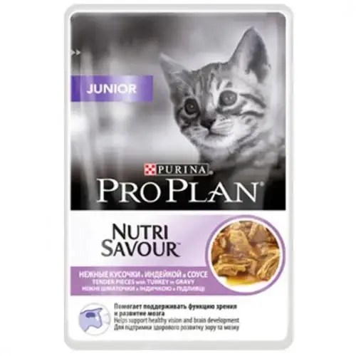 

Консерва Purina Pro Plan Cat Nutrisavour Junior для котят, с индейкой, 85 г