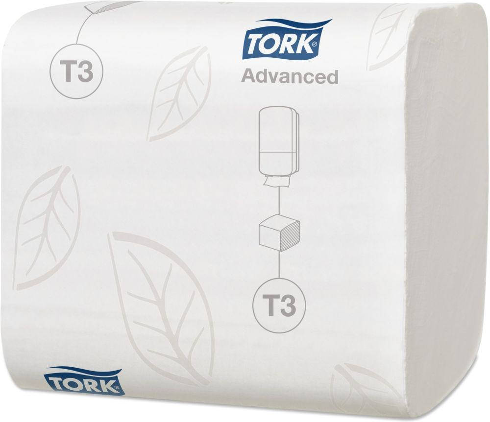 

Листовая туалетная бумага TORK Т3 двухслойная 242 листа, Белый