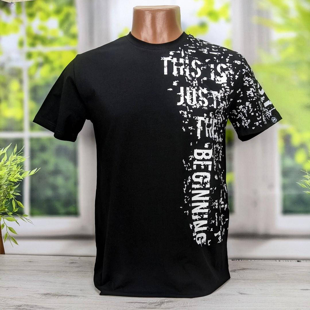 

Футболка мужская стрейчевая черная с принтом HECTOR