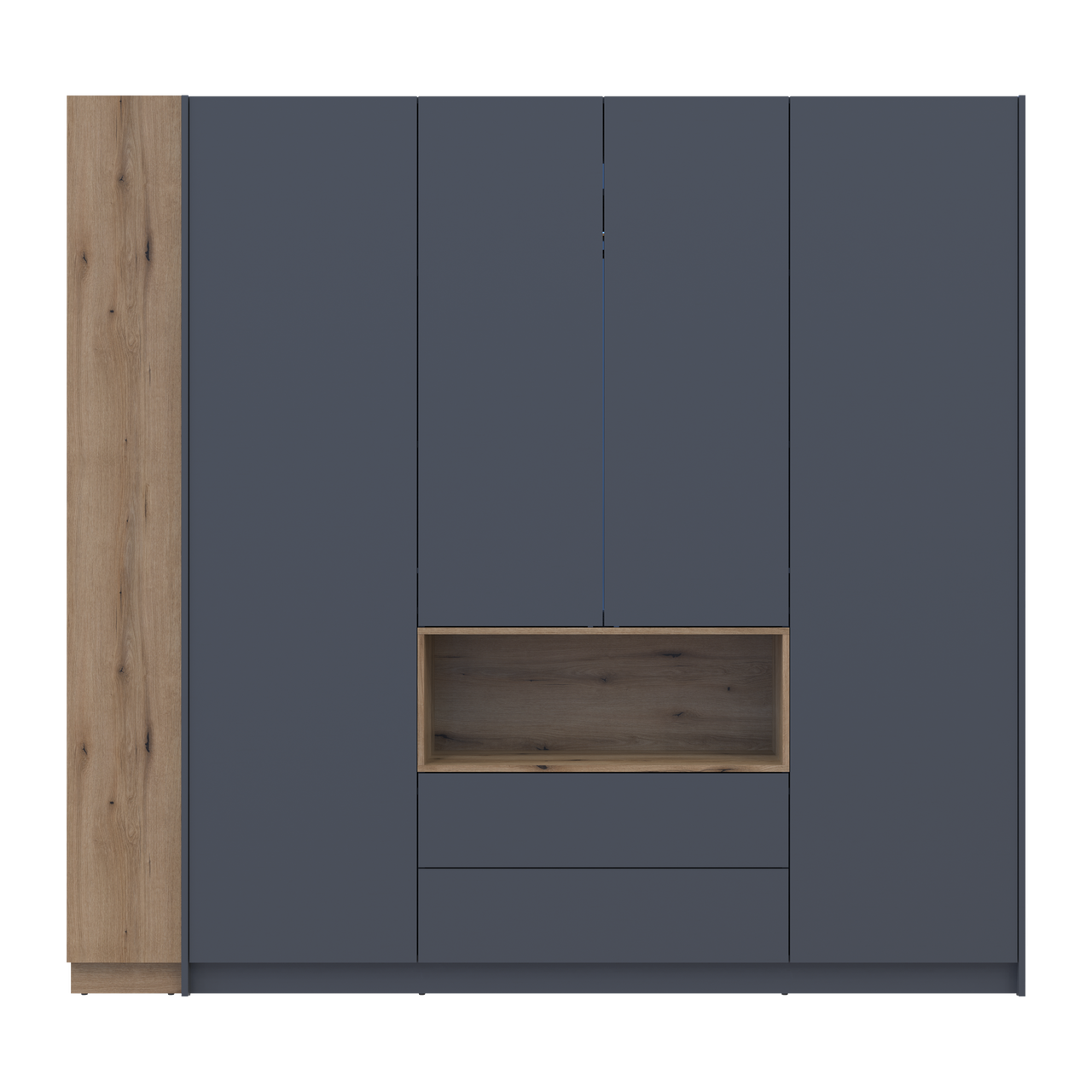 Шафа для одягу з нішею та етажеркою Doros Дейл Графіт/Дуб Евок 4 ДСП 234х52х220 (42005158) 6