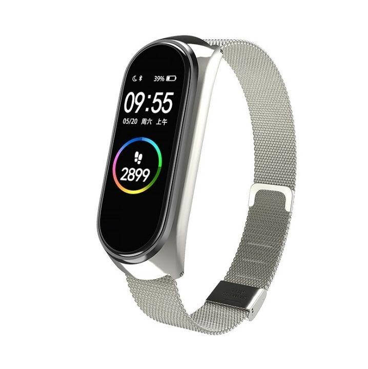 

Металлический ремешок MRK для фитнес браслета Xiaomi Mi Band 4/3 Серебро