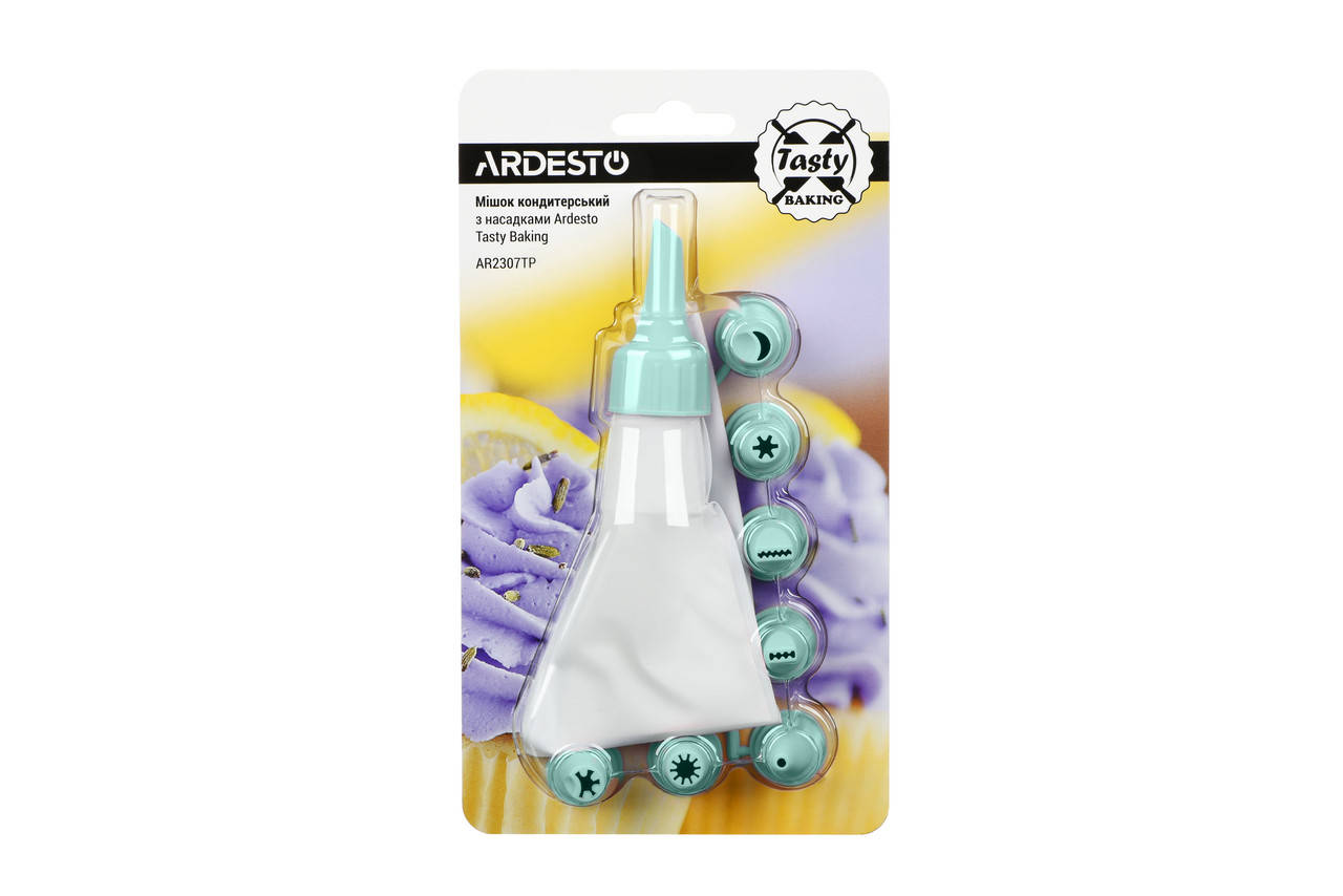 

Мешок кондитерский с насадками Ardesto Tasty baking, голубой тифани, пластик