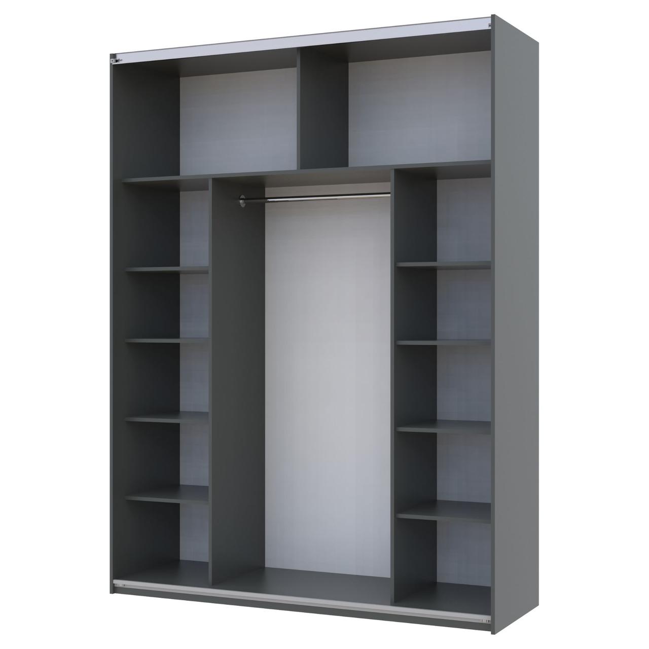 Шафа купе Doros G-Caiser Графіт Графіт 1 ДСП / 1 дзеркало 180х60х240 (42005088) 4