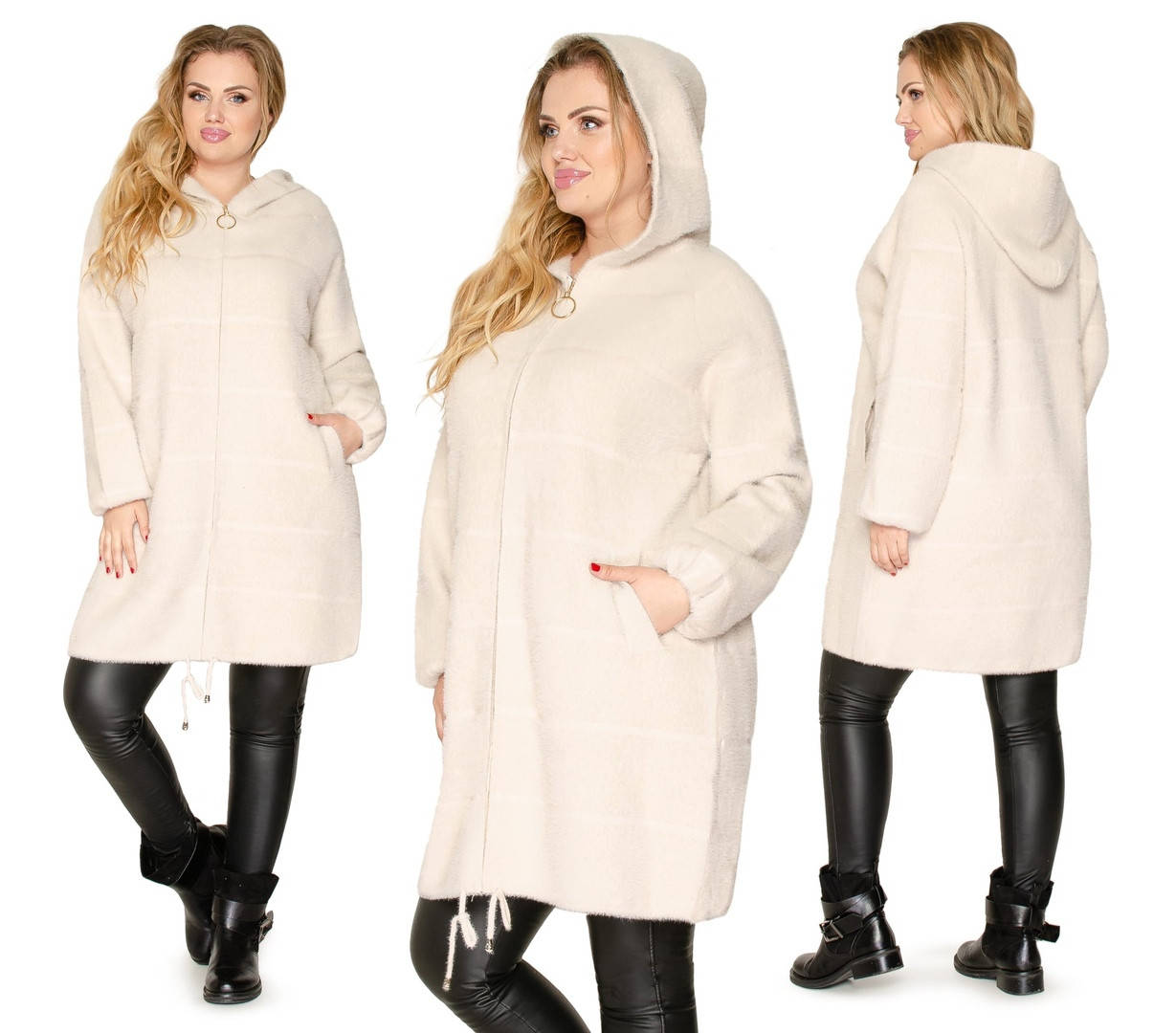 

Альпака пальто женское с капюшоном размер 56-62 универсал (расцветки), Разные цвета