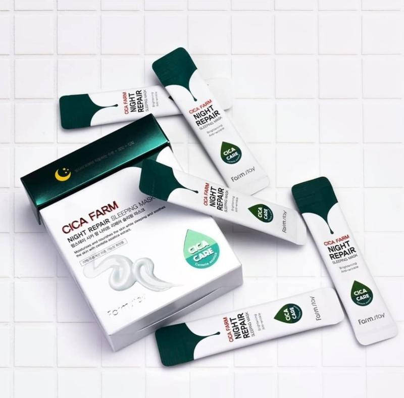

Восстанавливающая ночная маска с центеллой азиатской FarmStay Cica Farm Night Repair Sleeping Mask, 4 мл