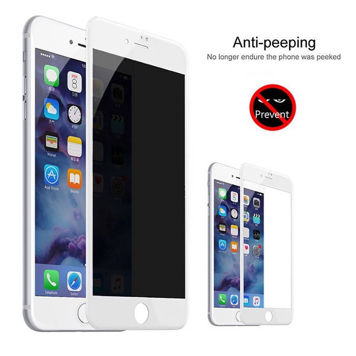 

Защитное стекло для iPhone 8 приватное антишпион на весь экран стекло на телефон айфон 8 белое PRV, Белый