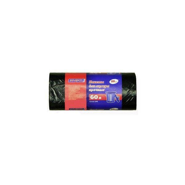 

Мешки для мусора 60л 20шт черные