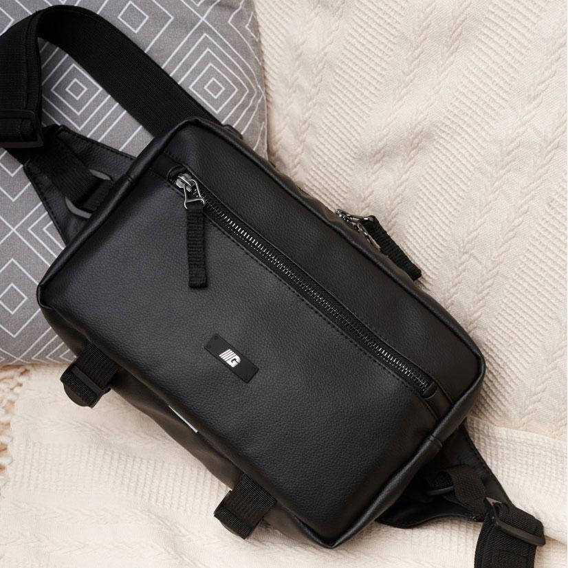 

Мужская сумка барсетка через плечо GARD VELCRO BAG черная из экокожи 4/19, Черный