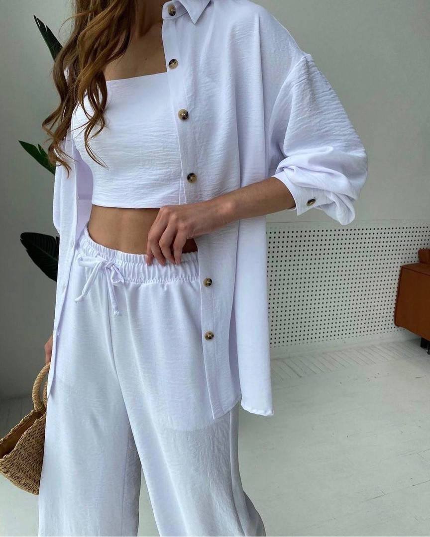 

Женский летний костюм тройка Размеры: 42-44, 44-46