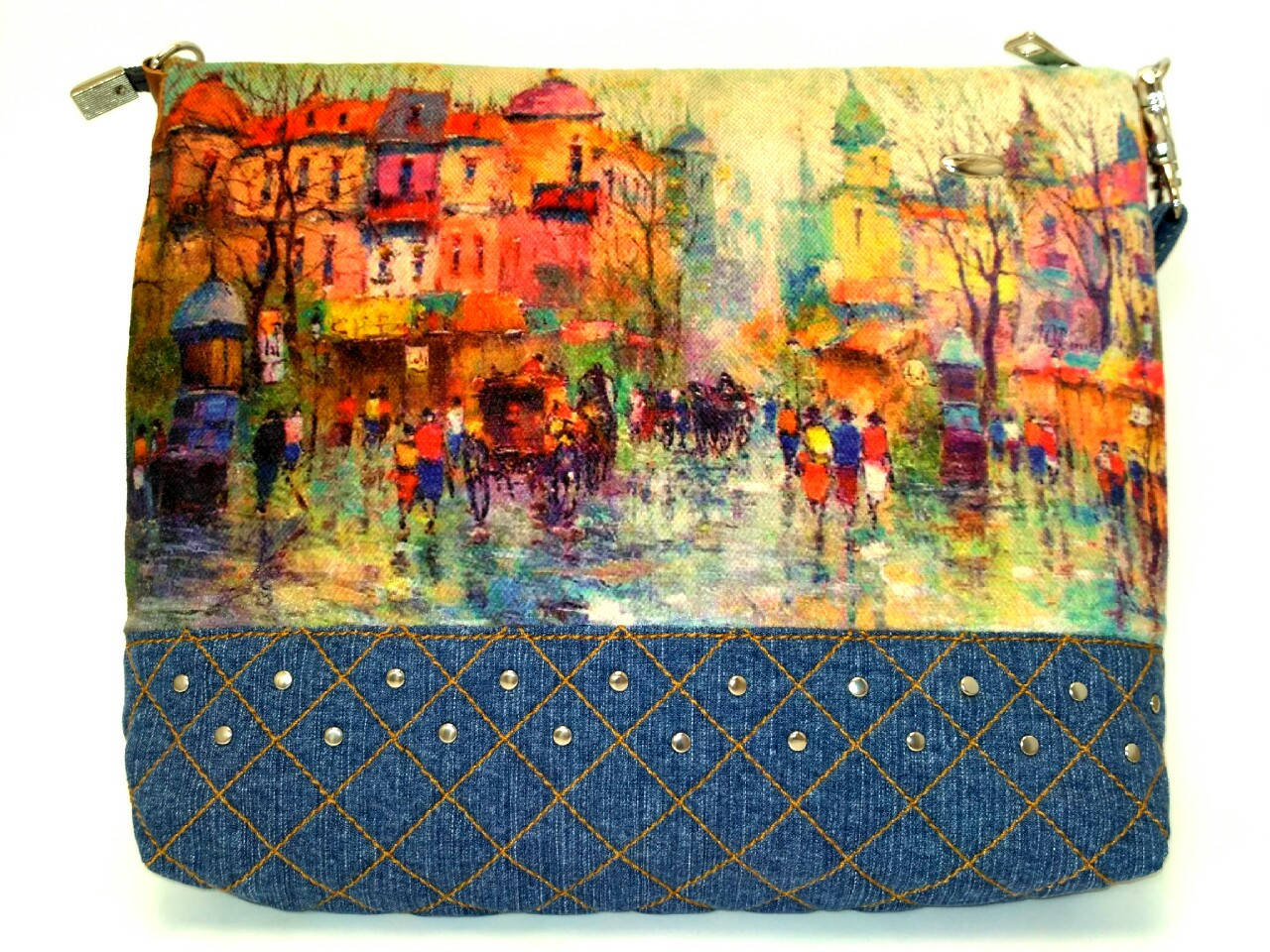 

Женская стеганная сумочка Город пастель, Синий