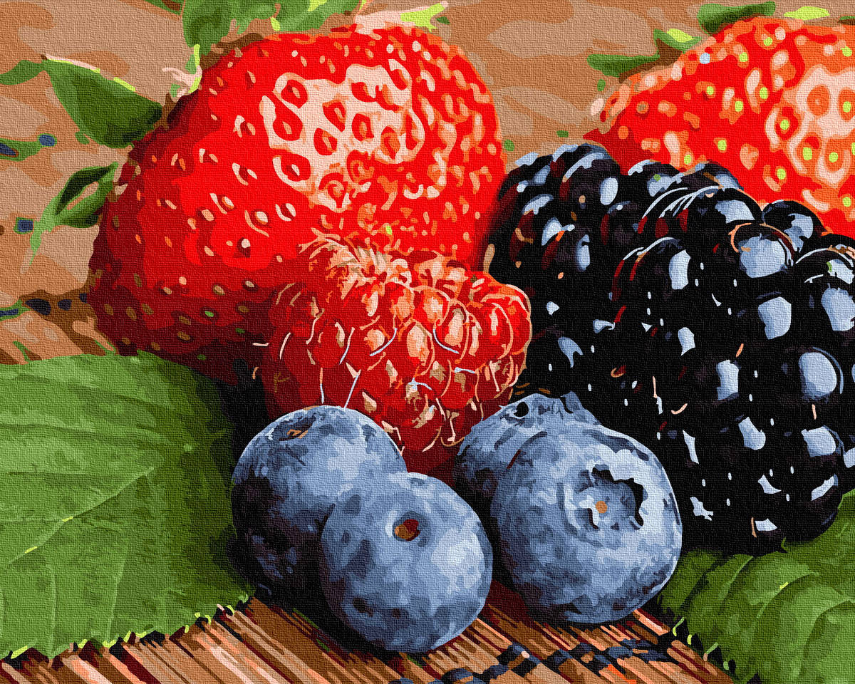 

УЦЕНКА Картина по Номерам Ягодный натюрморт 40х50см