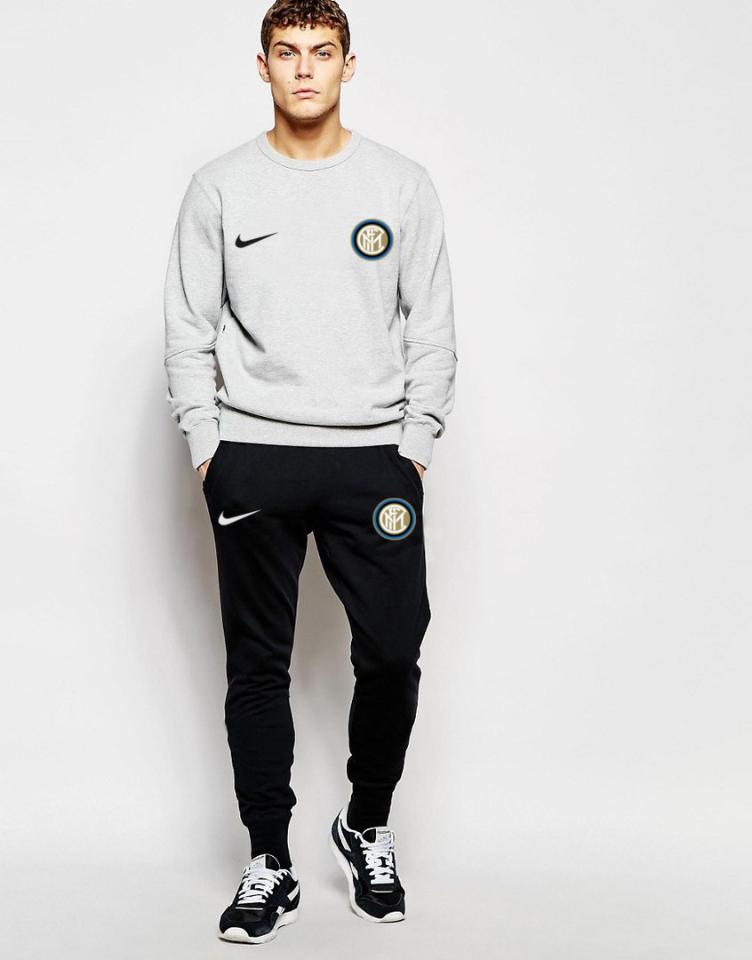 

Мужской спортивный костюм Интер, Inter, Nike, Найк, серо-черный
