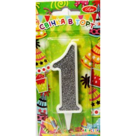 

Свечка-цифра 1 серебро