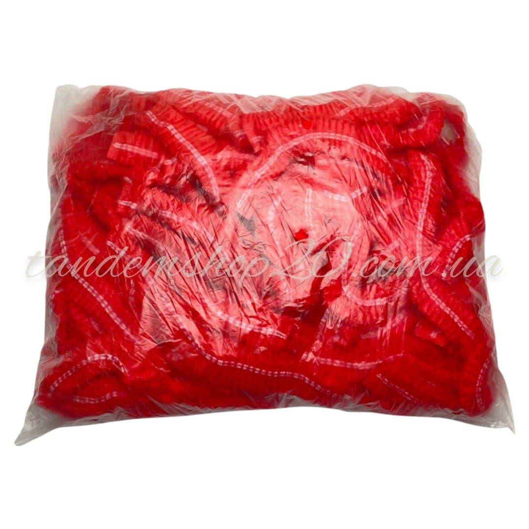 

Шапочка одноразовая на двойной резинке для процедур 100шт красная, Красный