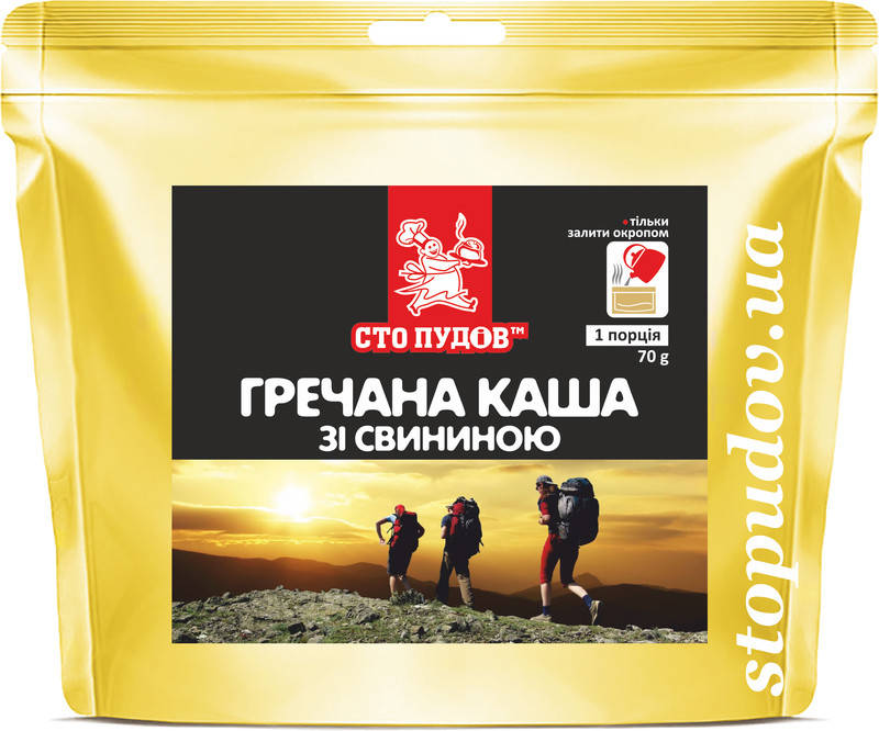 

Страва швидкого приготування ˝Сто пудів˝ каша гречана зі свининою 70 г