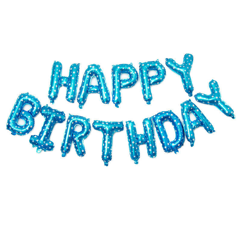 

Фольгированные надувные шары Happy Birthday | Голубой
