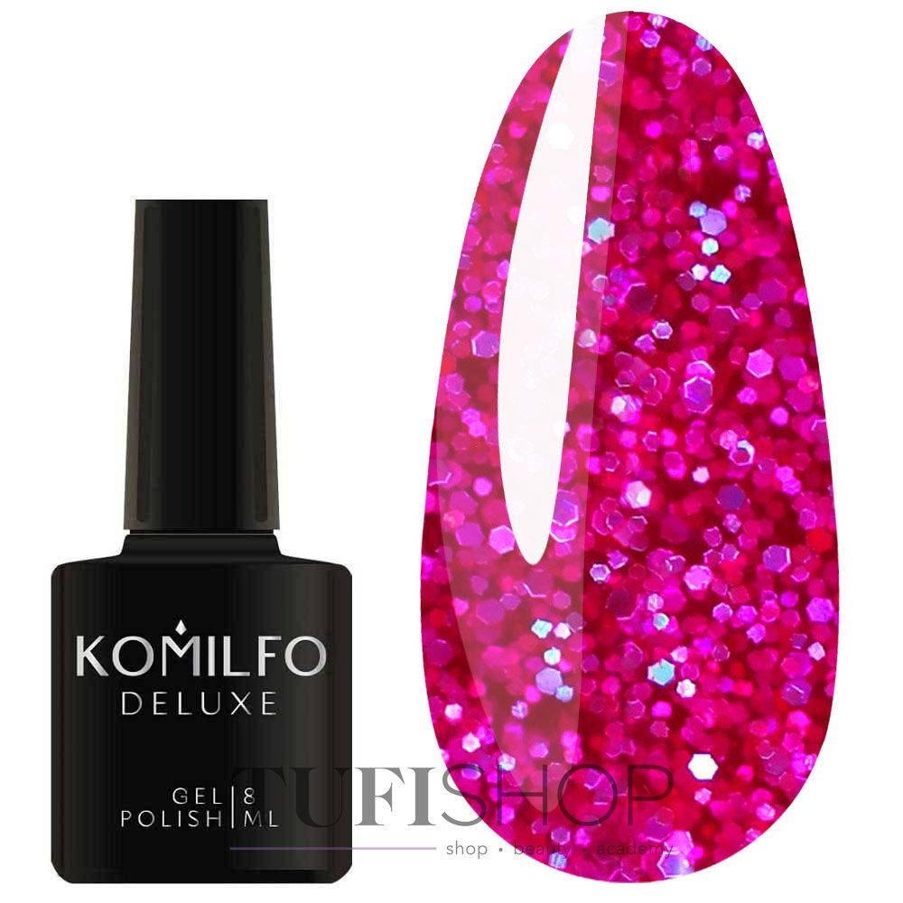 

Гель-лак Komilfo Stardust Glitter 001 ярко-розовый с блестками 8 мл