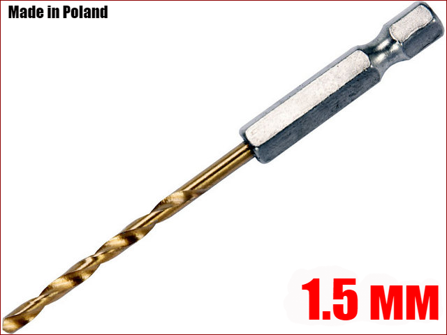 

Сверло по металлу 1.5 мм с шестигранным хвостовиком 1/4" HSS-TIN Yato YT-44750