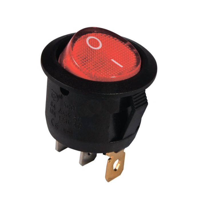 

Переключатель KCD1-5-101N R/B 220V 1 клавиша красная круглая с подсветкой TechnoSystems TNSy5500717