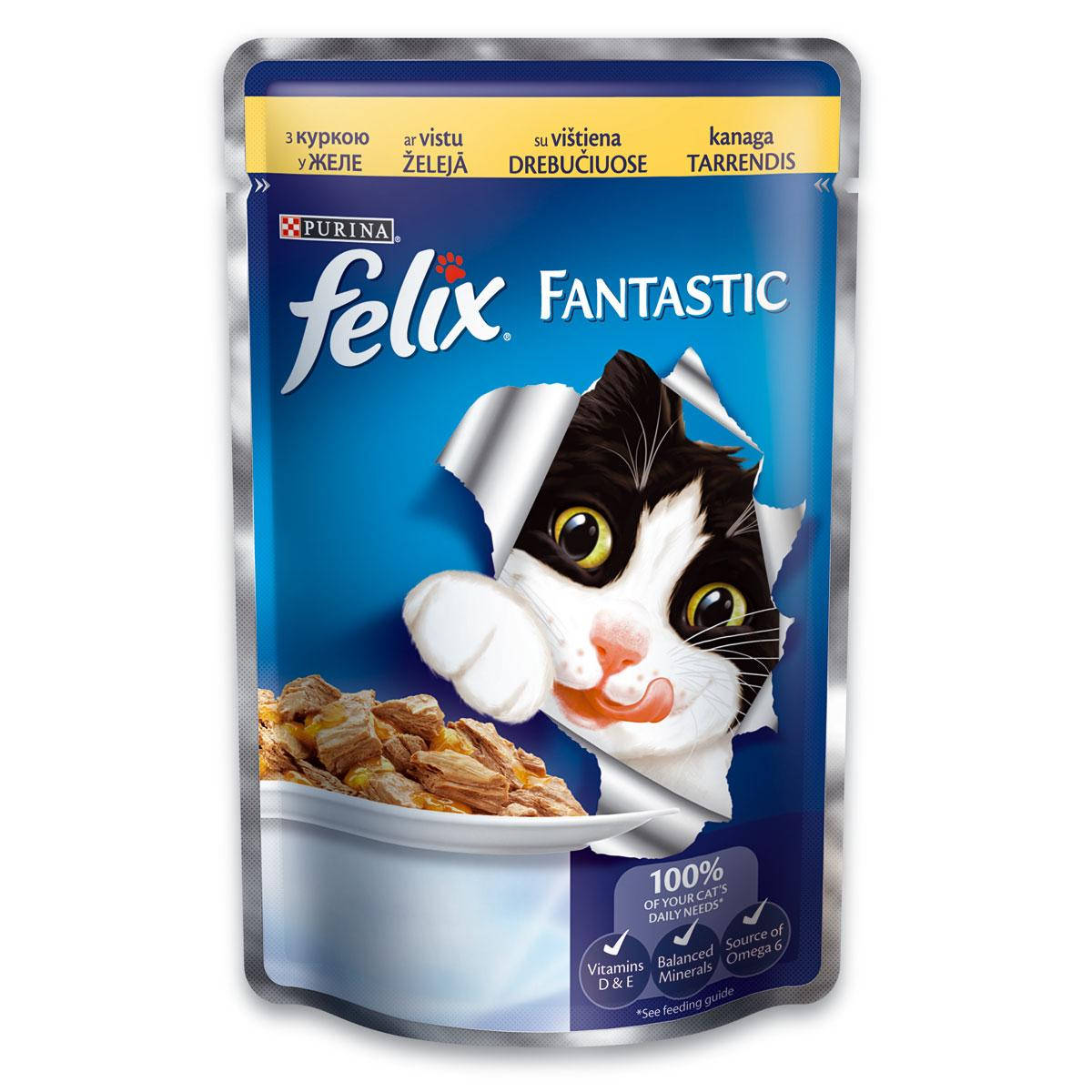

Purina Felix Fantastic Консервы для кошек с курицей в желе 85 г