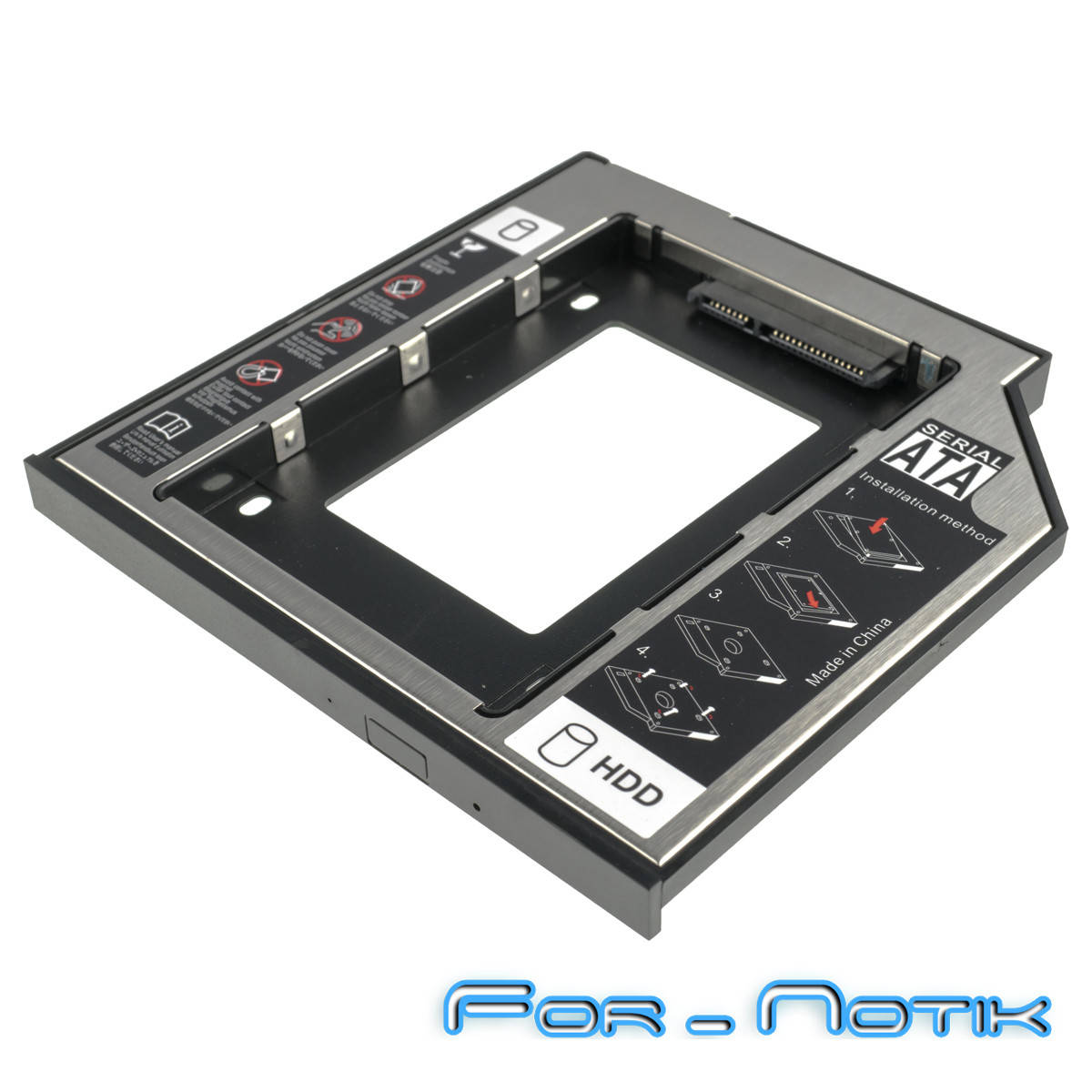 

Карман для 2.5' SATA HDD,SSD h=9.5mm, устанавливается вместо SATA-привода ноутбука, Second HDD Caddy Optibay,