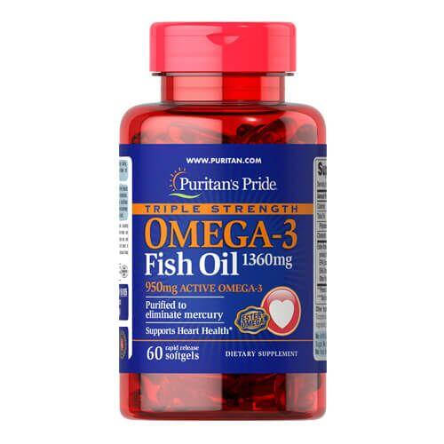 

Puritan's Pride Triple Strength Omega-3 Fish Oil 1400 mg (950 mg Active Omega-3) 60caps