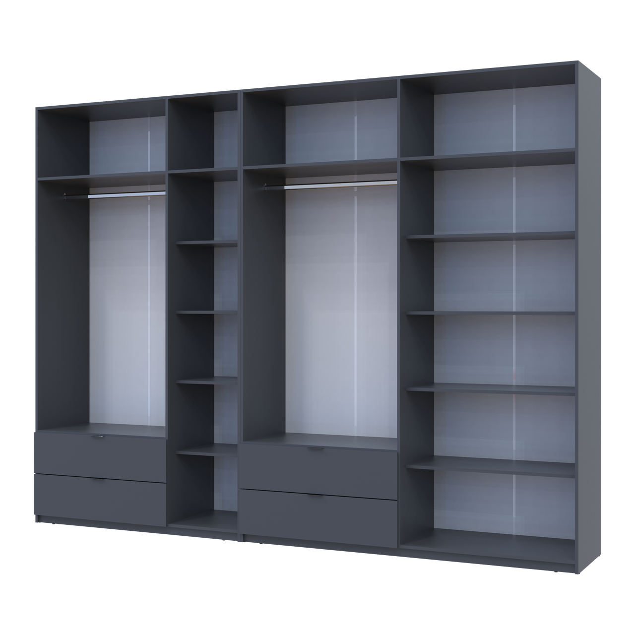 Розпашна Шафа для одягу Doros Лукас Графіт 3+4 ДСП 315х50х240 (42005137) 3