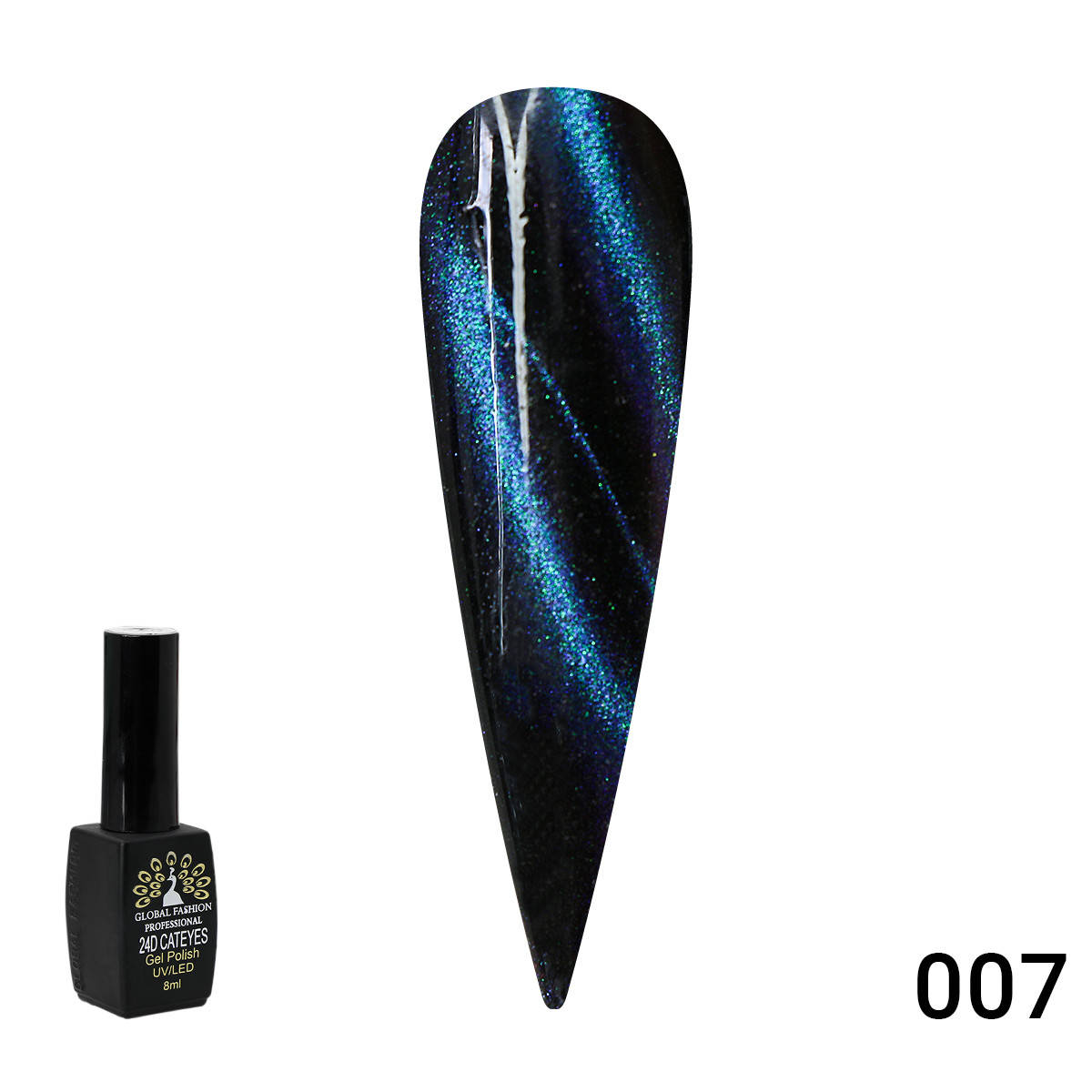 

Гель лак кошачий глаз 24D Galactic Global Fashion 8 мл, 07