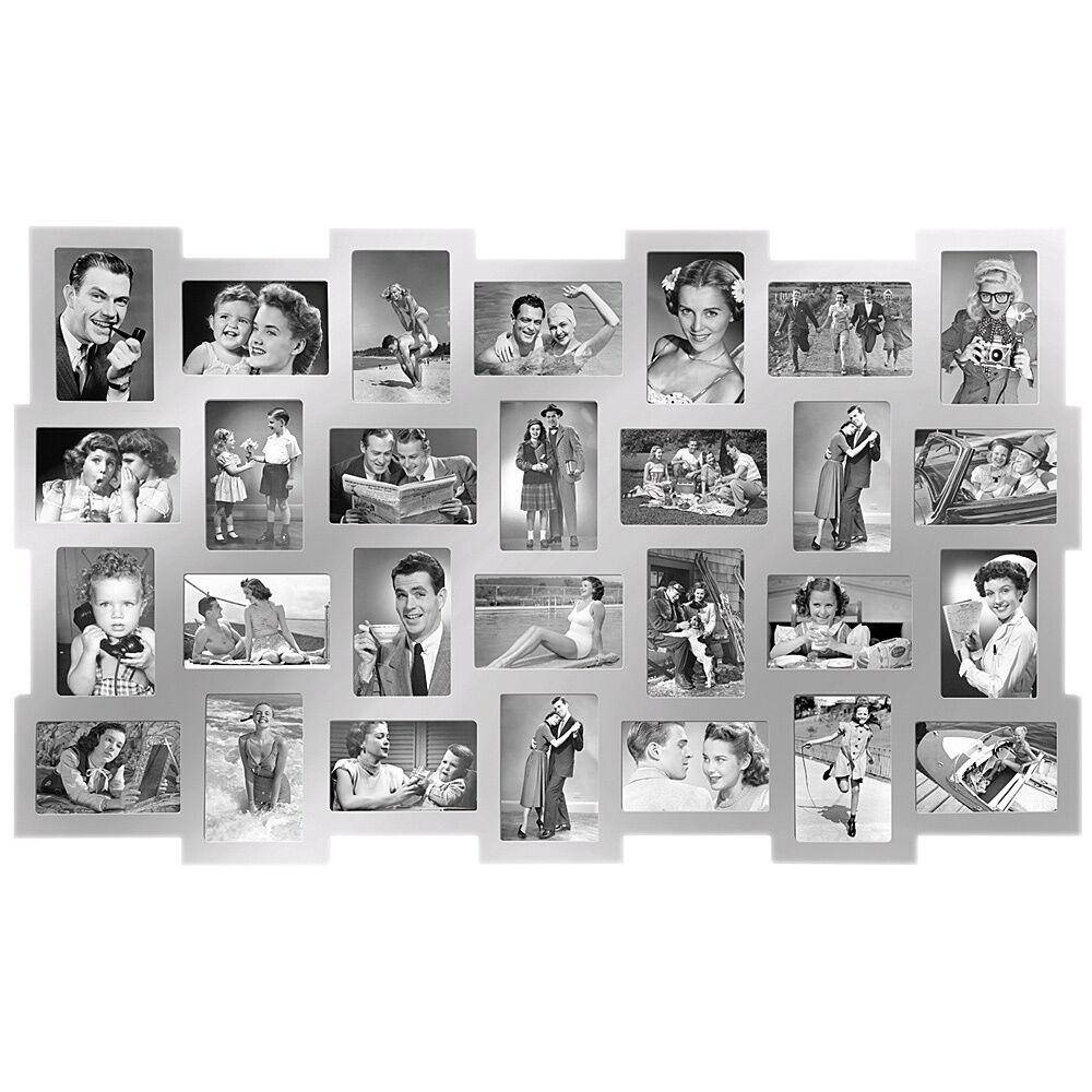 

Фоторамка Collage 28, серебристая, Серый