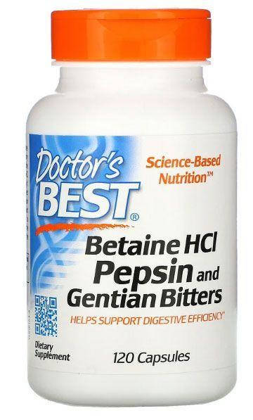 

Бетаїн гідрохлорид з пепсином betaine hcl Doctor's Best 120 таблеток