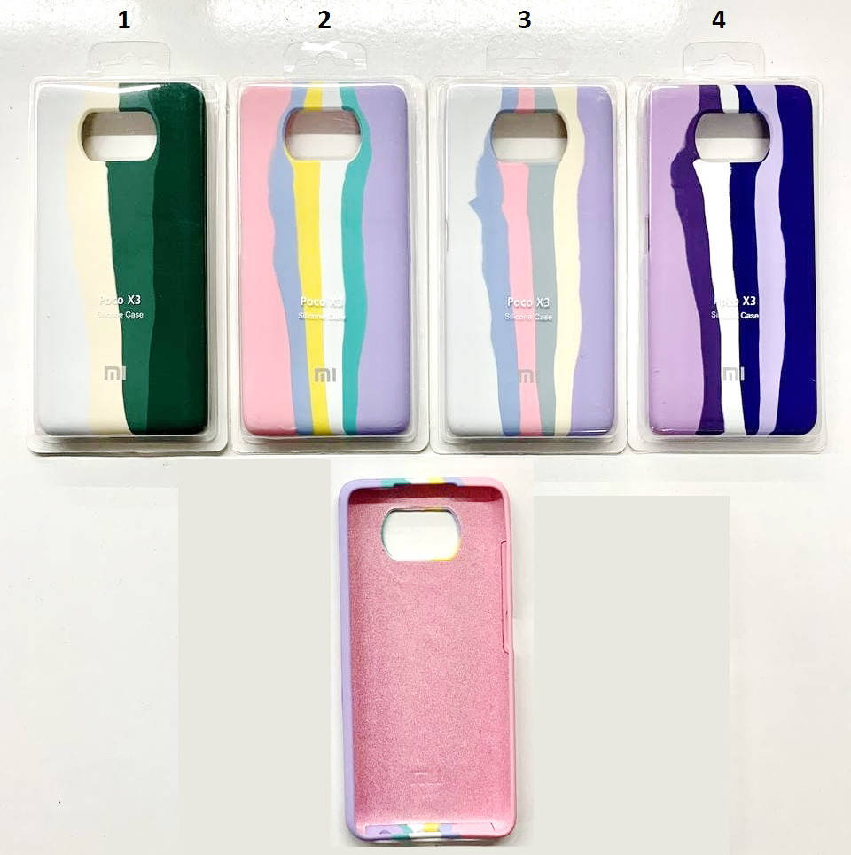 

Чехол Silicone Cover для Xiaomi Poco X3, Xiaomi Poco X3 Pro радужный rainbow