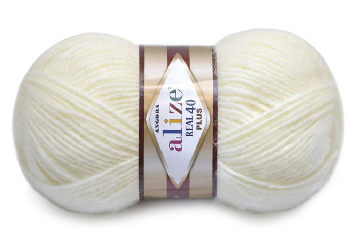 

Alize Angora Real 40 Plus, Кремовый №01, Молочный