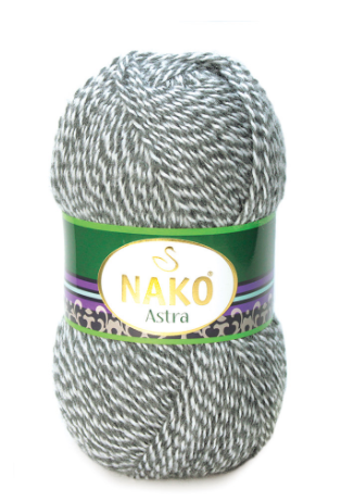 

Nako Astra серо - белое мулине № 21303, Белый