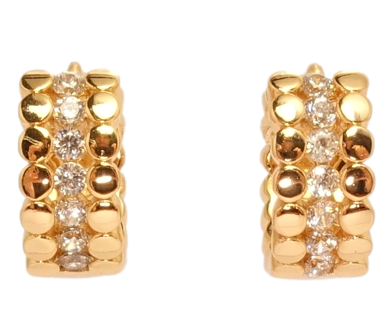 

Серьги Xuping Позолота 18K колечки "Зеркальные кружочки с дорожкой цирконий"