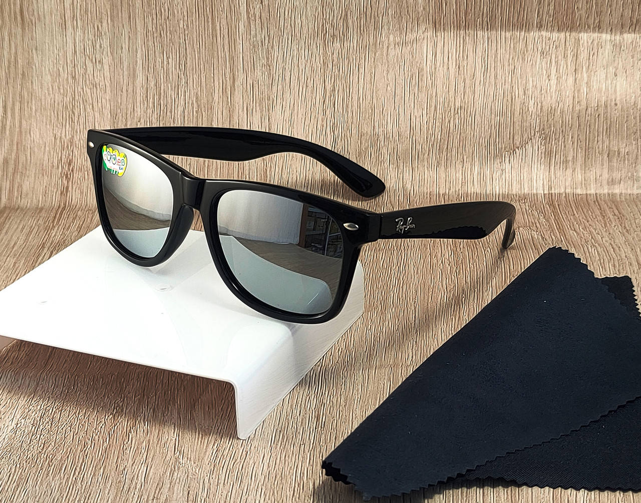 

Поляризационные солнцезащитные очки (Polaroid) Ray Ban Wayfarer серые, polarized glasses очки серые зеркальные, Серый