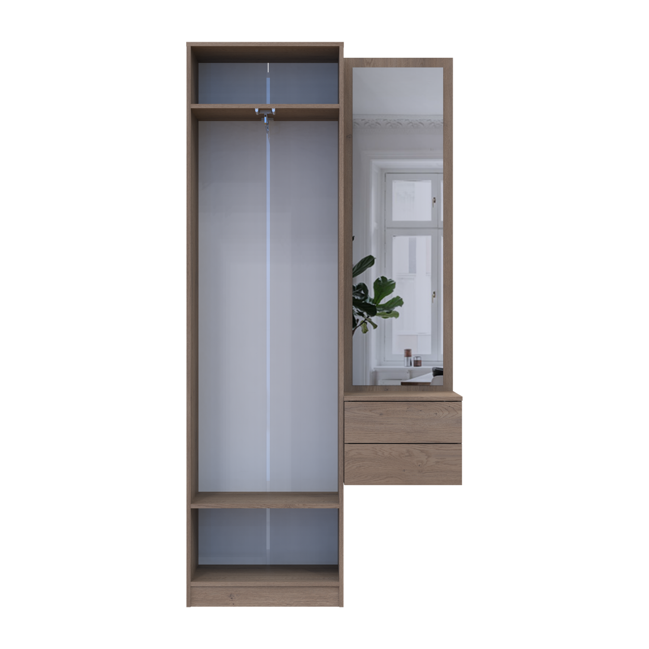 Передпокій Doros Сола 1+2 Канноло/Кашемір ДСП / дзеркало 105х40х215 (42005232) 5