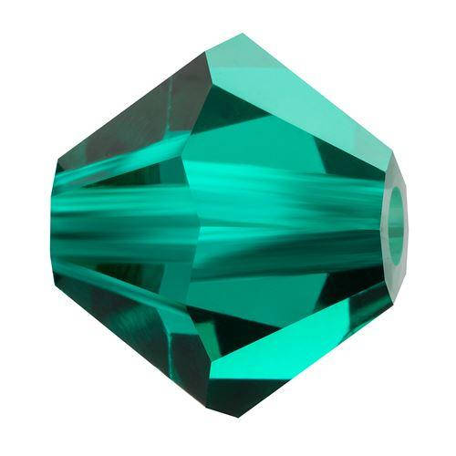 

Хрустальные биконусы Preciosa (Чехия) 4 мм Emerald, Зелёный