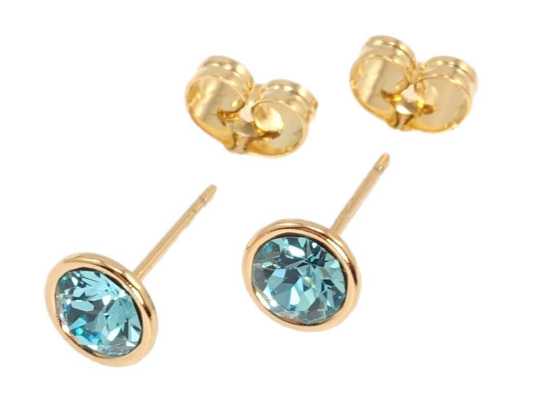 

Серьги Xuping Позолота 18K с кр-ми Swarovski гвоздики (пуссеты) "Кристаллы Light Turquoise" ø 7мм