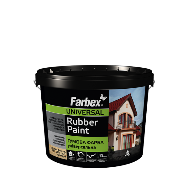 

Фарба гумова універсальна Rubber Paint, 3,5кг Чорна, ТМ Farbex