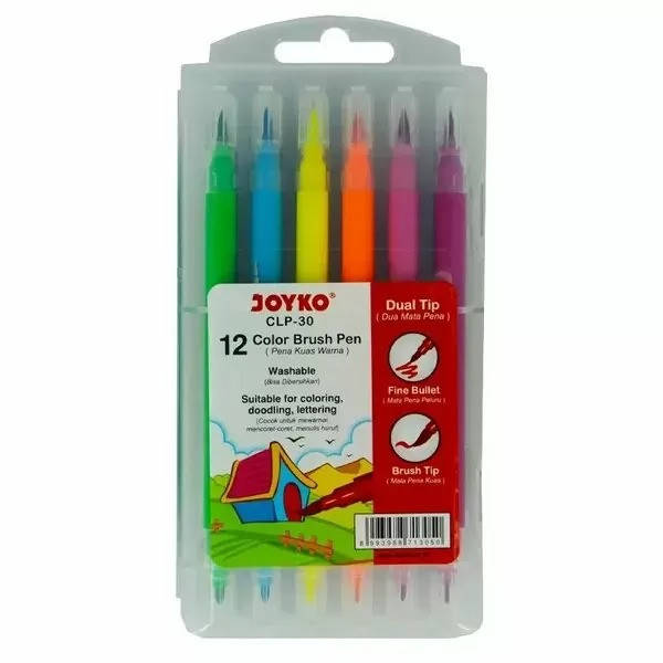 

Фломастери- пензлики Joyko у футлярі, 12 кольорів, Разные цвета