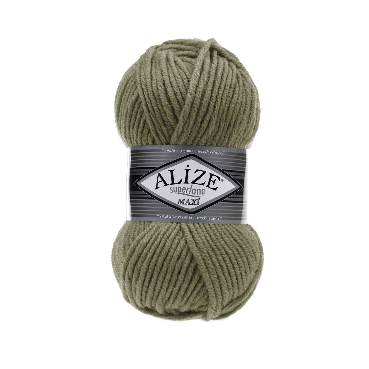 

Зимняя пряжа (25% шерсть, 75% акрил; 100г/100м) Alize Superlana MAXI 345(хаки)