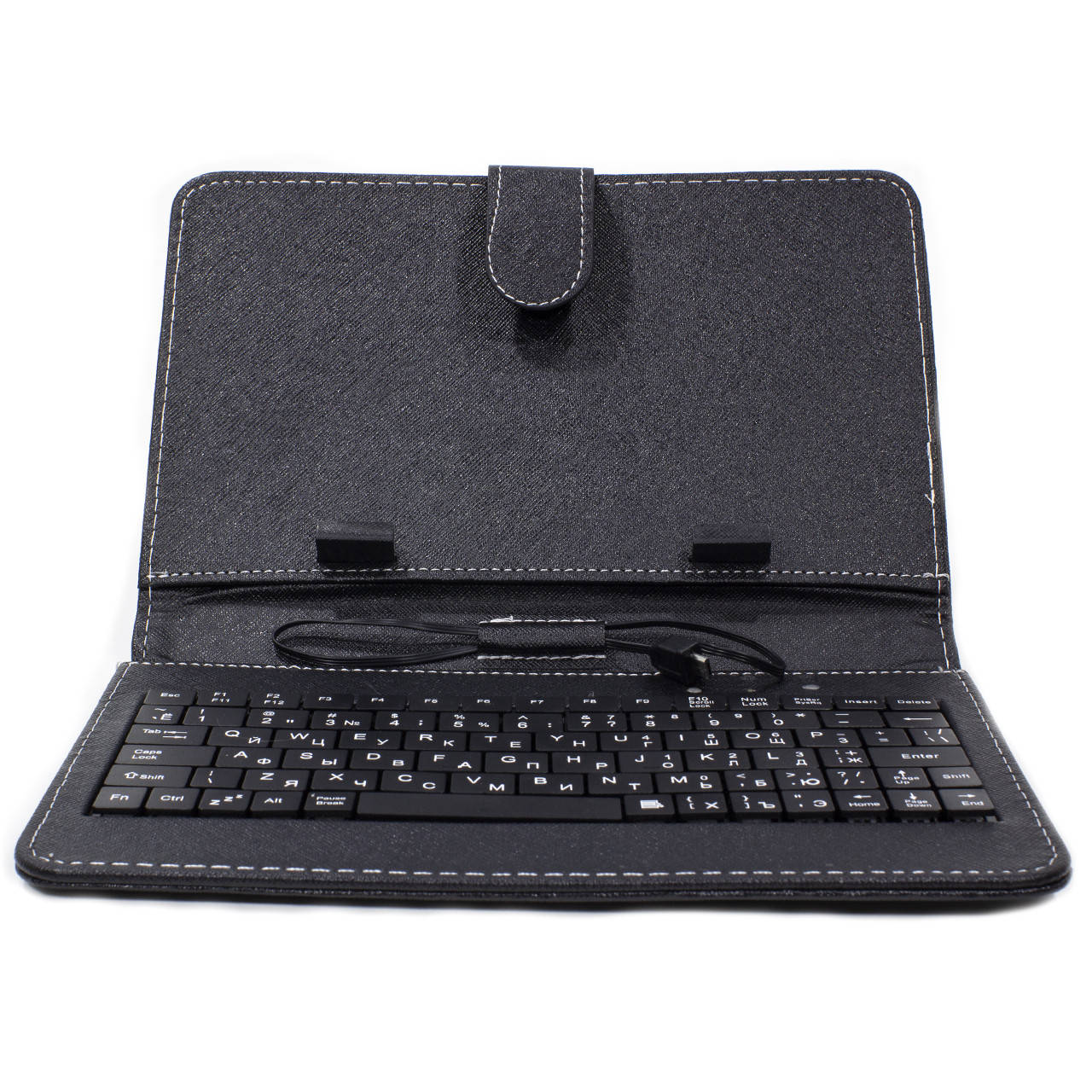 

Lb Чехол с клавиатурой для планшета 7 дюймов чёрный micro usb подставка на магнитной защелке из кожзама, Черный